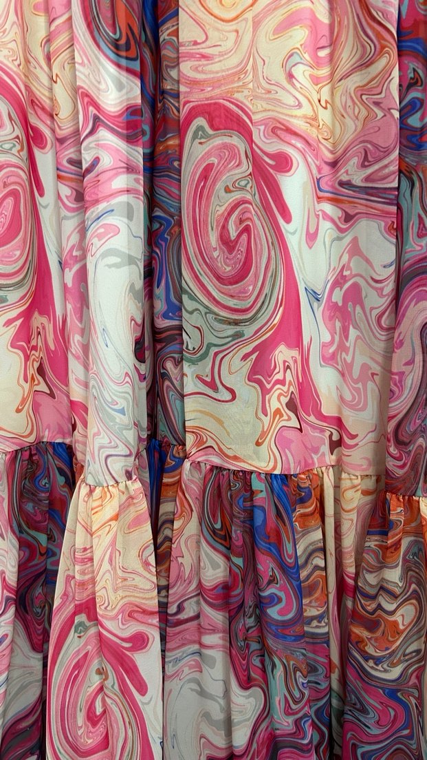 Kadın Çok Renkli Bohem  elbise - Görsel 3