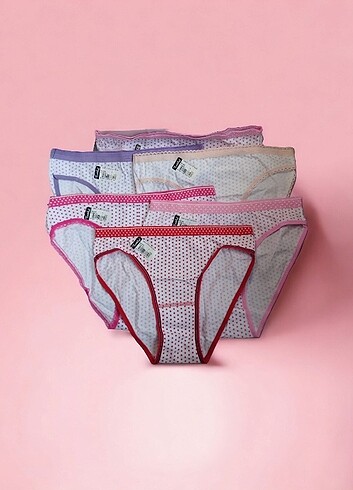 Tutku puantiyeli bayan bikini külot 6'lı paket.