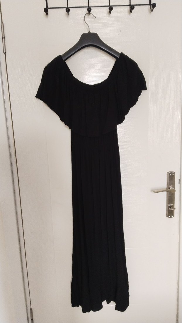 Siyah Uzun Yazlık Elbise - Görsel 4