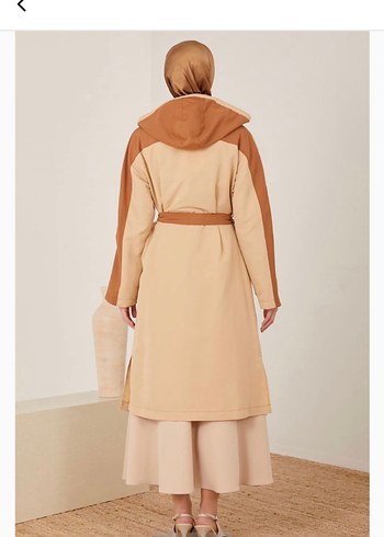 Camel Renkli Uzun Kadın Trençkot - Görsel 3