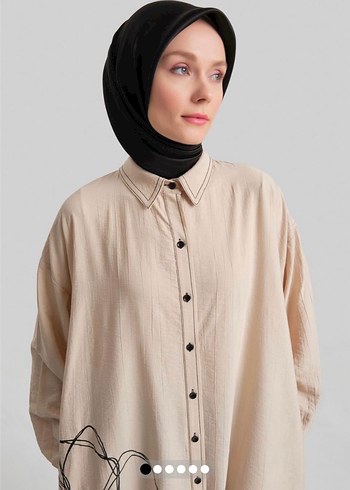 Bej Uzun Kollu tunik - Görsel 2