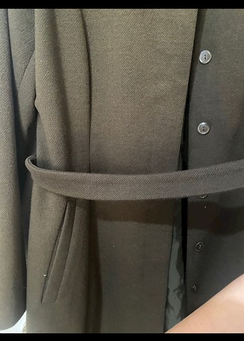 Haki Uzun  Düğmeli Klasik Kaban - Görsel 4