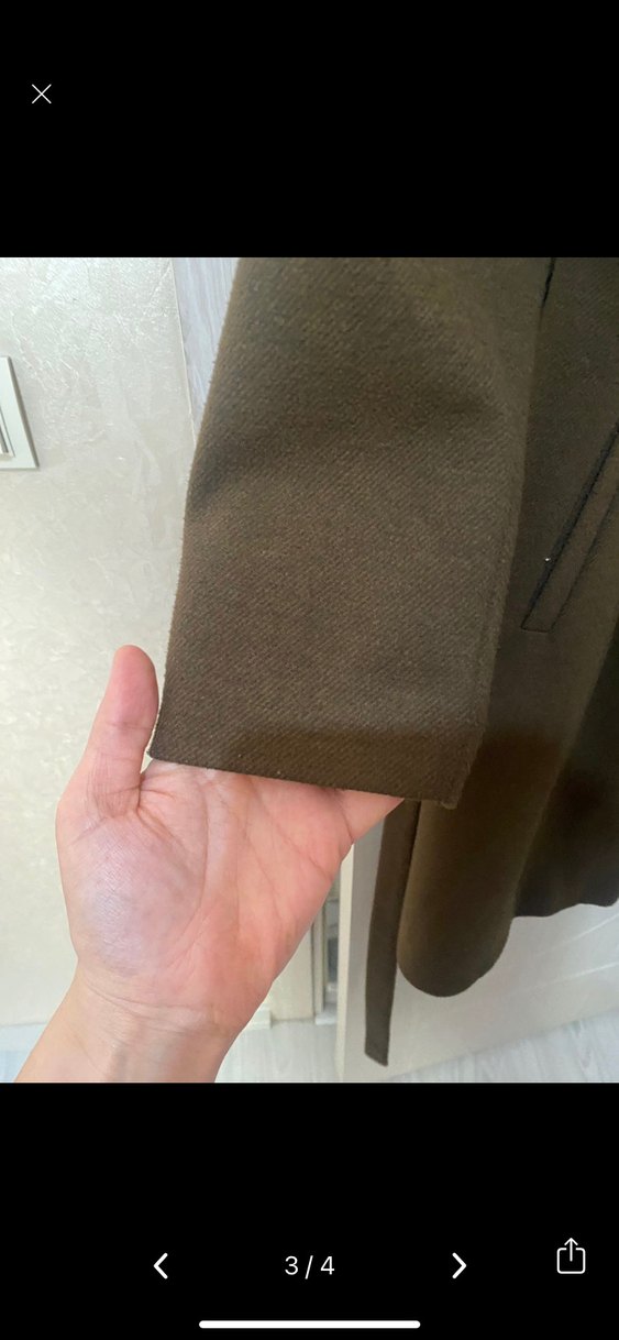 Haki Uzun  Düğmeli Klasik Kaban - Görsel 3