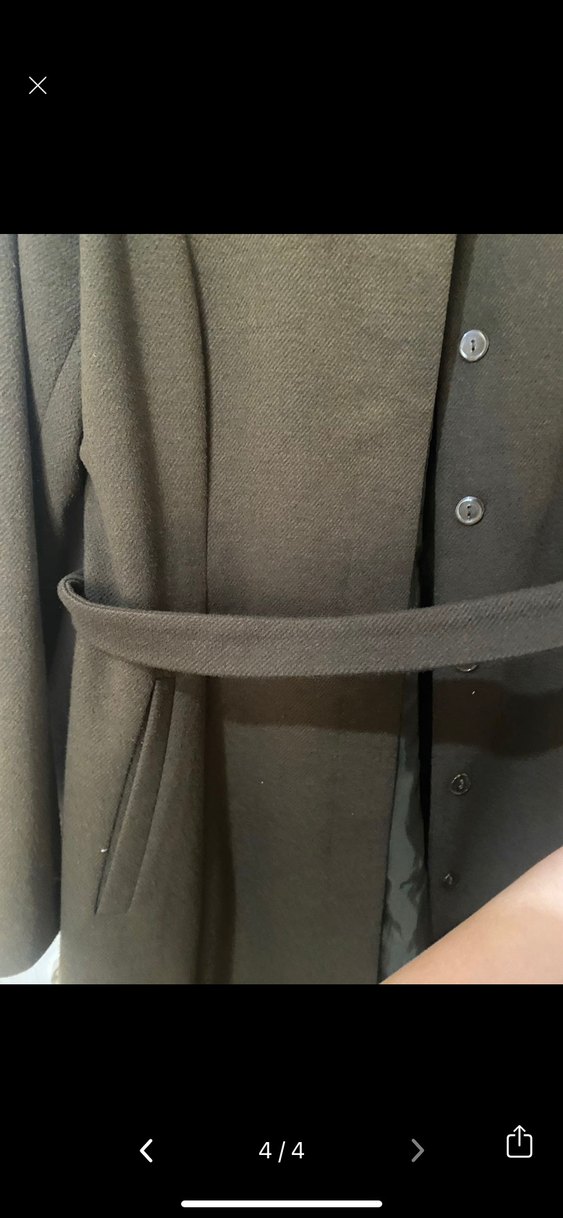 Haki Uzun  Düğmeli Klasik Kaban - Görsel 4