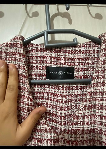 Bordo tüvit Uzun Kolsuz Elbise - Görsel 2