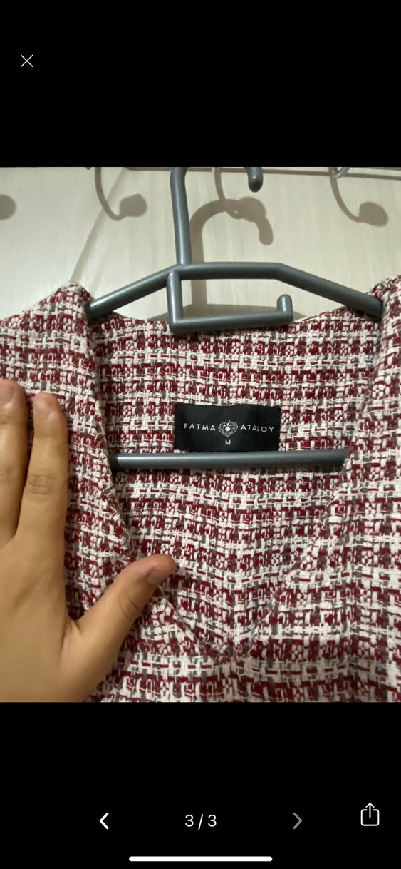 Bordo tüvit Uzun Kolsuz Elbise - Görsel 2