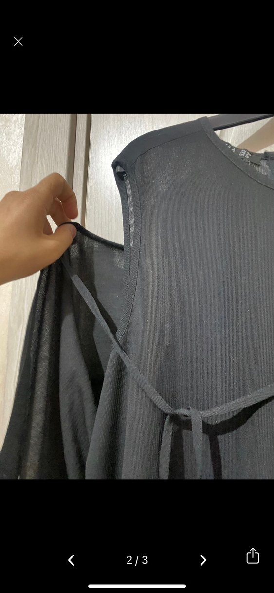 Siyah Uzun Kolauz Salaş Kadın elbise takım - Görsel 2