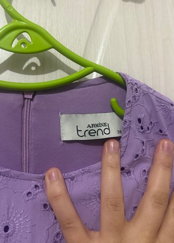 Mor Uzun Kollu Piliseli Kadın Elbise - Görsel 5