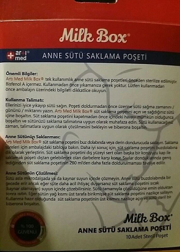 Milk box Anne sütü saklama poşeti ve eke baby penye ağız mendili - Görsel 4