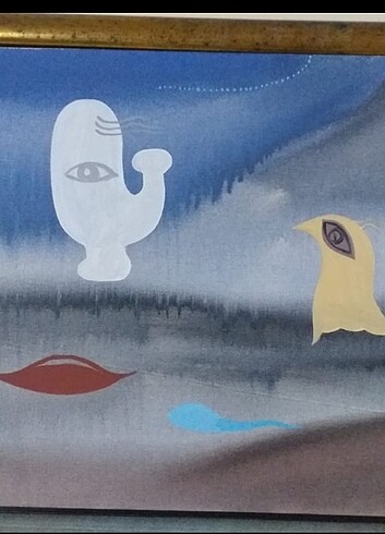 Yağlı boya imzalı atmaca - Görsel 2