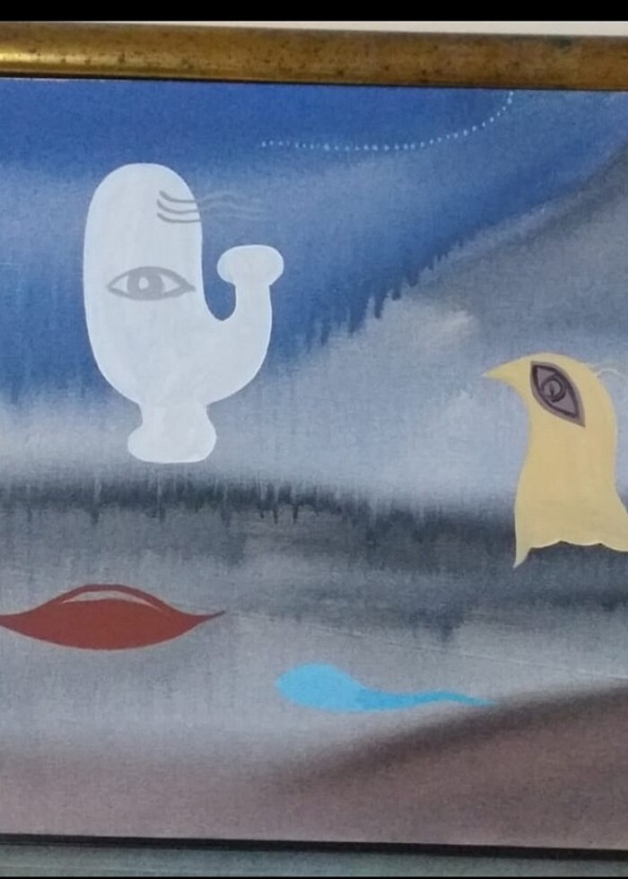 Yağlı boya imzalı atmaca  - Görsel 2