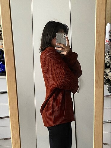 s Beden bordo Renk Kiremit Rengi Örme Hırka