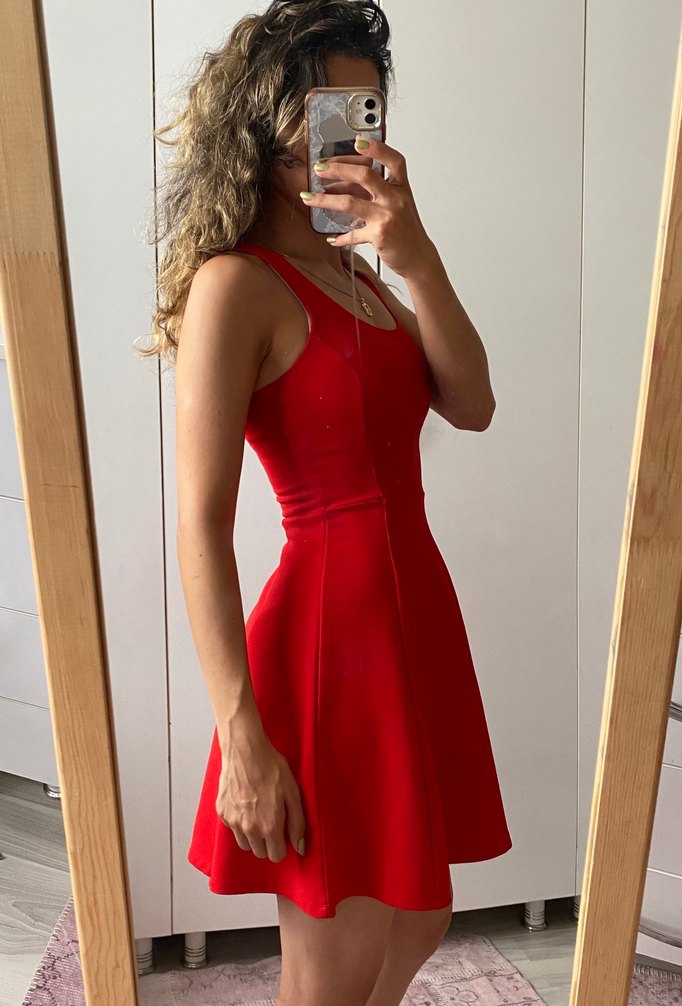 Kırmızı Kısa Elbise - Görsel 2