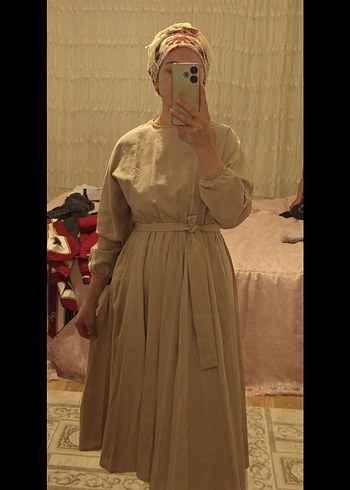 s Beden camel Renk kloş elbise