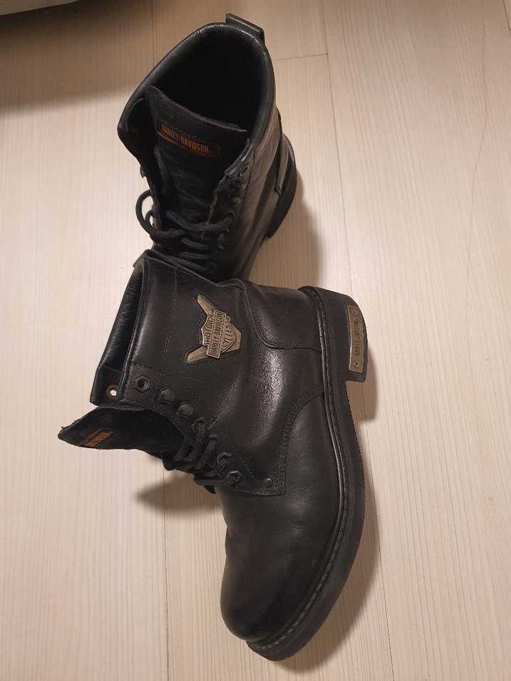 Erkek Siyah Deri Biker Botları - Görsel 3