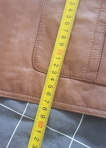 Düğmeli Kahverengi Deri Kadın Ceket - Görsel 4