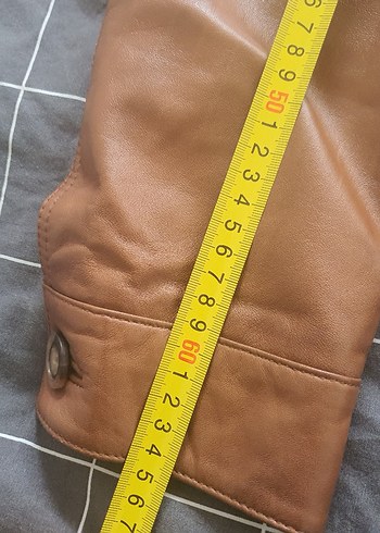 Düğmeli Kahverengi Deri Kadın Ceket - Görsel 7