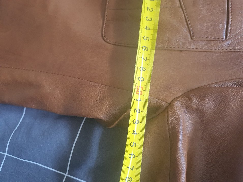 Düğmeli Kahverengi Deri Kadın Ceket - Görsel 5