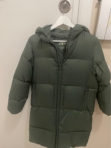 ZARA 11/12 yaş kız çocuk kuş tüyü uzun mont