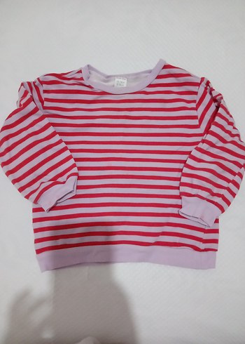 LC Waikiki Kız Çocuk Pembe Çizgili Sweatshirt