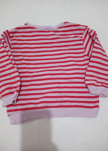 Kız Çocuk Pembe Çizgili Sweatshirt