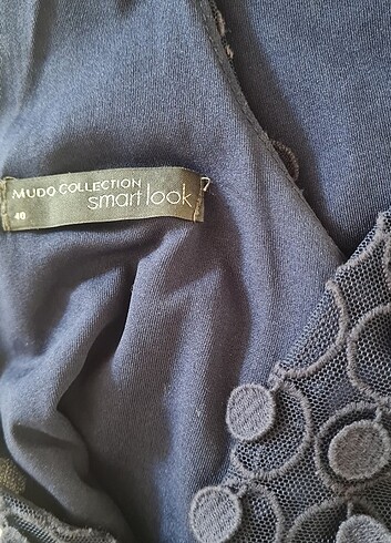 Mudo Collection Lacivert Desenli Elbise  L Beden - Görsel 3