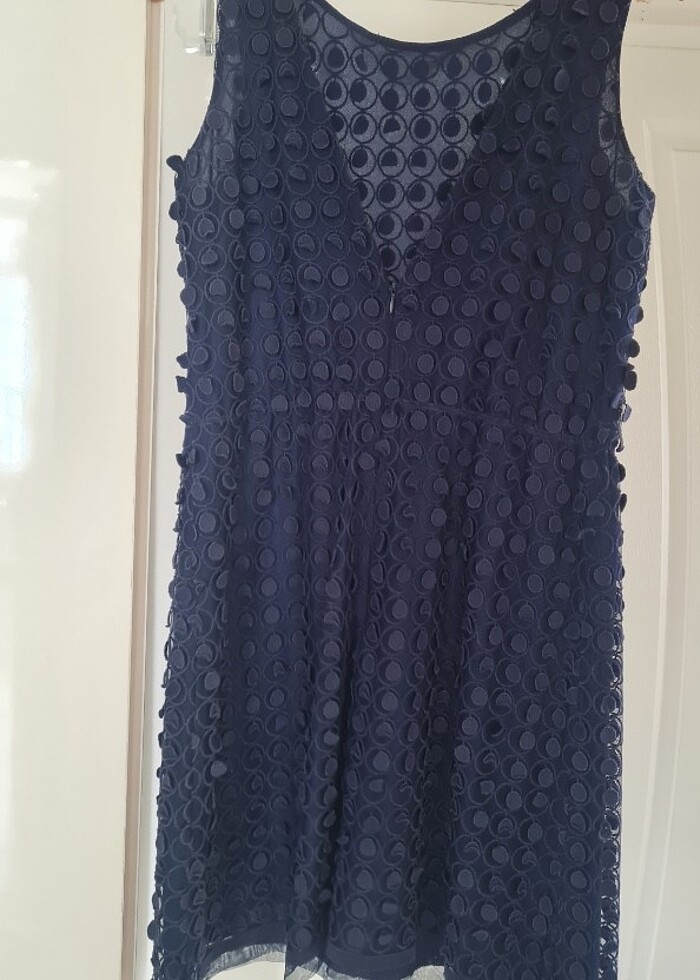 Mudo Collection Lacivert Desenli Elbise  L Beden - Görsel 5