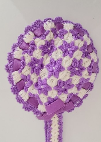 El Örgüsü Mor-Beyaz Tutacak Takımı 1li Set - Görsel 6