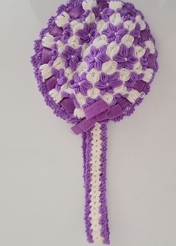 El Örgüsü Mor-Beyaz Tutacak Takımı 1li Set - Görsel 7