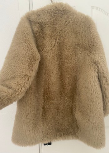 Bej Kadın Suni Kürk Kaban - Görsel 2