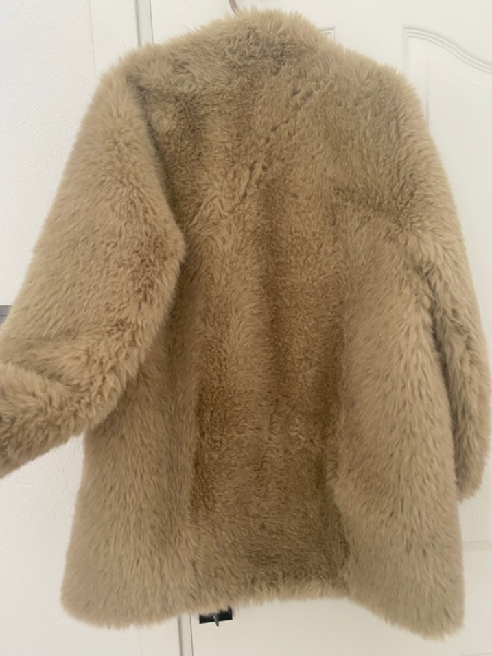 Bej Kadın Suni Kürk Kaban - Görsel 2