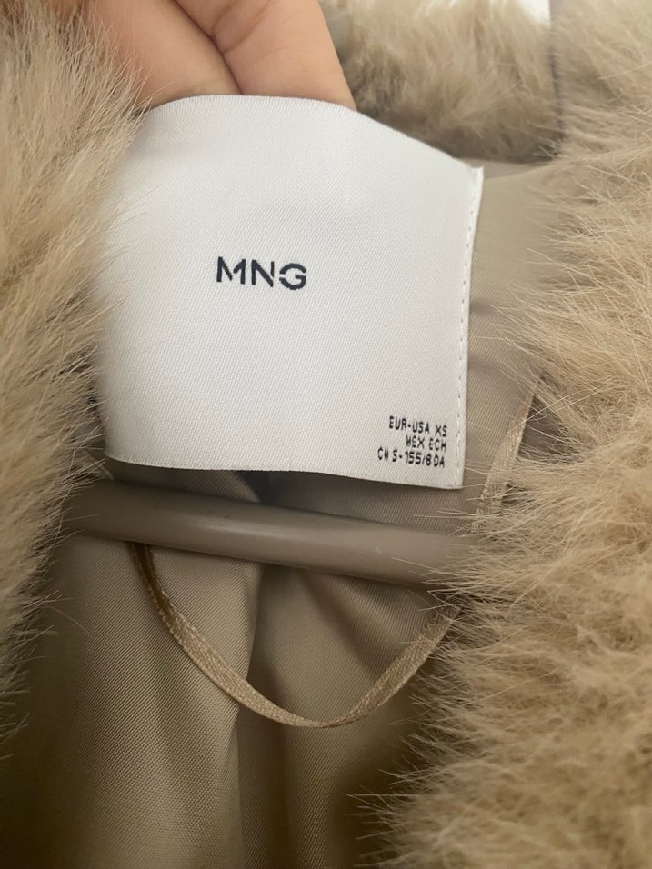 Bej Kadın Suni Kürk Kaban - Görsel 3