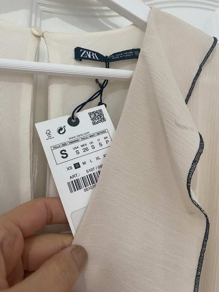 Bej V Yakalı Fırfırlı şifon Tulum - Görsel 2