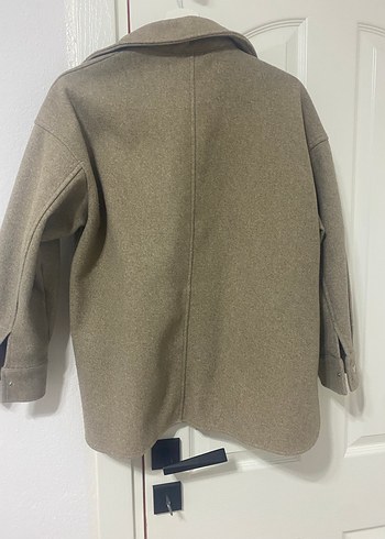 Düğmeli Bej Kadın ceket - Görsel 6