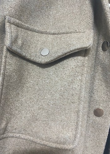 Düğmeli Bej Kadın ceket - Görsel 2