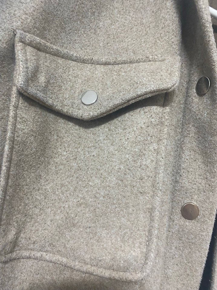 Düğmeli Bej Kadın ceket - Görsel 2