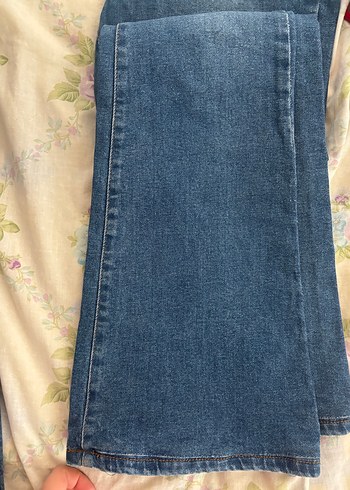 Düğmeli Mavi Denim Kadın Pantolon - Görsel 2