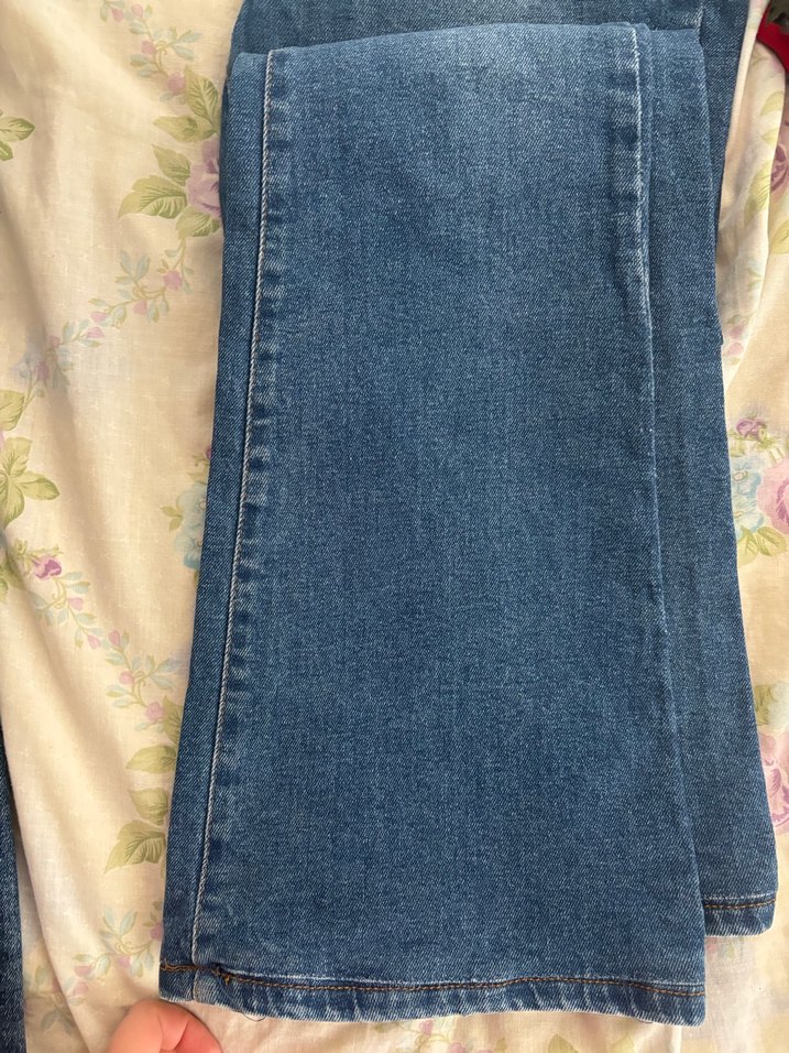 Düğmeli Mavi Denim Kadın Pantolon - Görsel 2