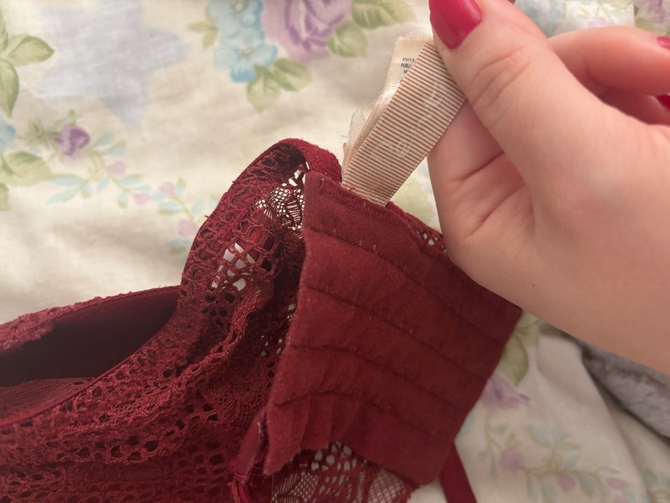 Bordo Bohem Dantel Bralet - Görsel 3