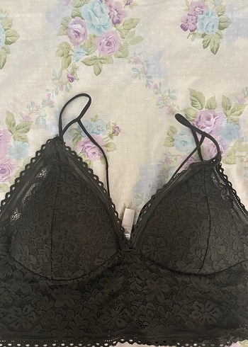 Haki yeşil Dantel Bohem Bralet - Görsel 2