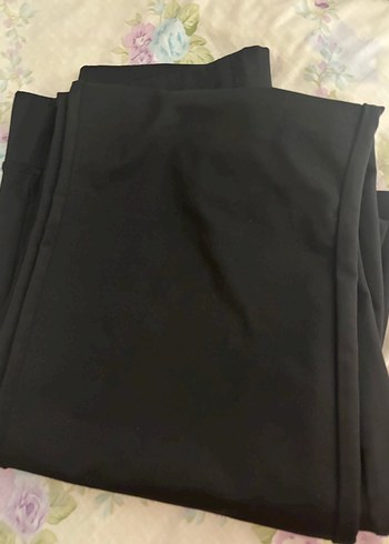 Siyah Kadın Elastik Kumaş Eşofman Tayt - Görsel 2