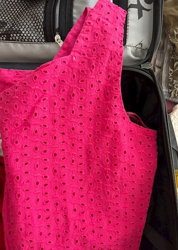 Pembe Dantel Detaylı Crop Tişört - Görsel 3