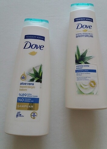 Dove aloe vera-elma sirkesi sampuan 2'li