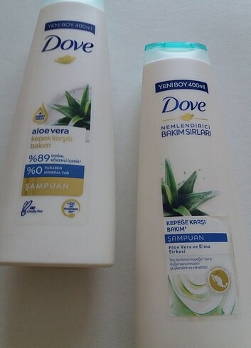 Beden Dove aloe vera-elma sirkesi sampuan 2'li