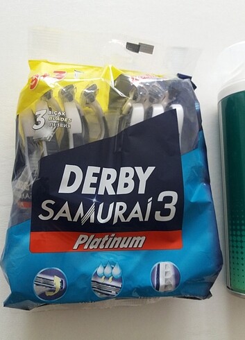 Derby samurai 3 platinum traş bıçağı ve traş köpüğü - Görsel 3