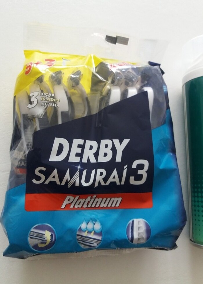 Derby samurai 3 platinum traş bıçağı ve traş köpüğü - Görsel 3
