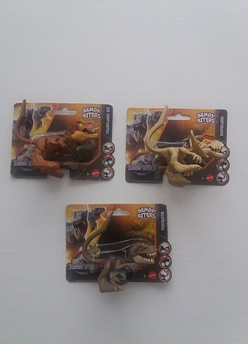 Jurassic world 3 lü dinozor figürleri