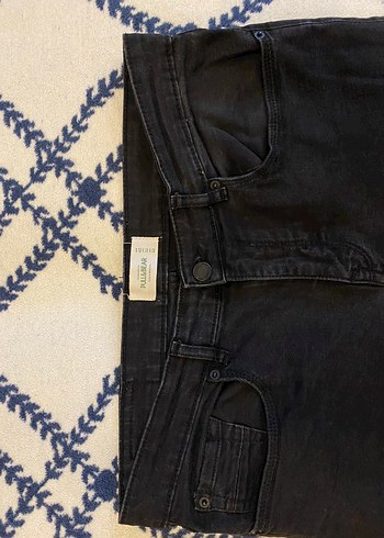 Erkek Bershka Jean 32 Beden Siyah Skinny Denim - Görsel 3