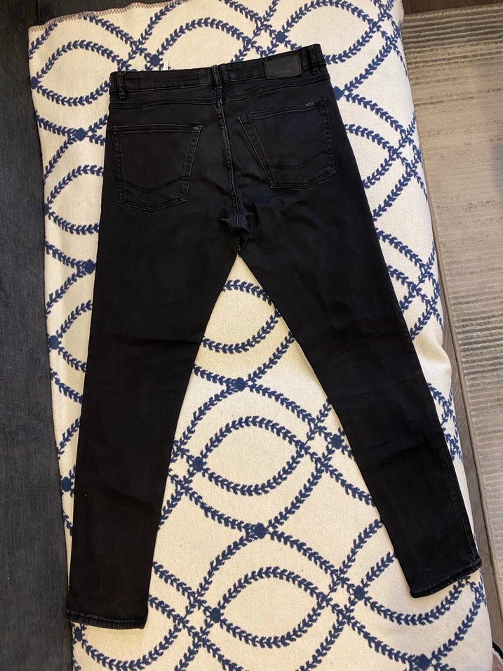 Erkek Bershka Jean 32 Beden Siyah Skinny Denim - Görsel 2