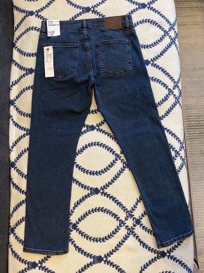 Erkek Koton Jeans 30-30 Beden Lacivert Straight Fit-Mark Model - Görsel 2
